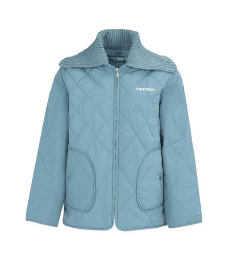 Doudoune Motif/style Matelassé Femme Bleu Firetrap