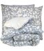 Parure de lit percale de coton LISON GRIS Taie 65x65 cm-1