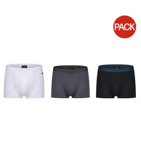 Pack Of 3  Mens Boxer Shorts  Black White Grey Melange Everlast