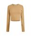 Womens/ladies Feline Slim Long-sleeved Crop T-shirt Incense JJXX-2