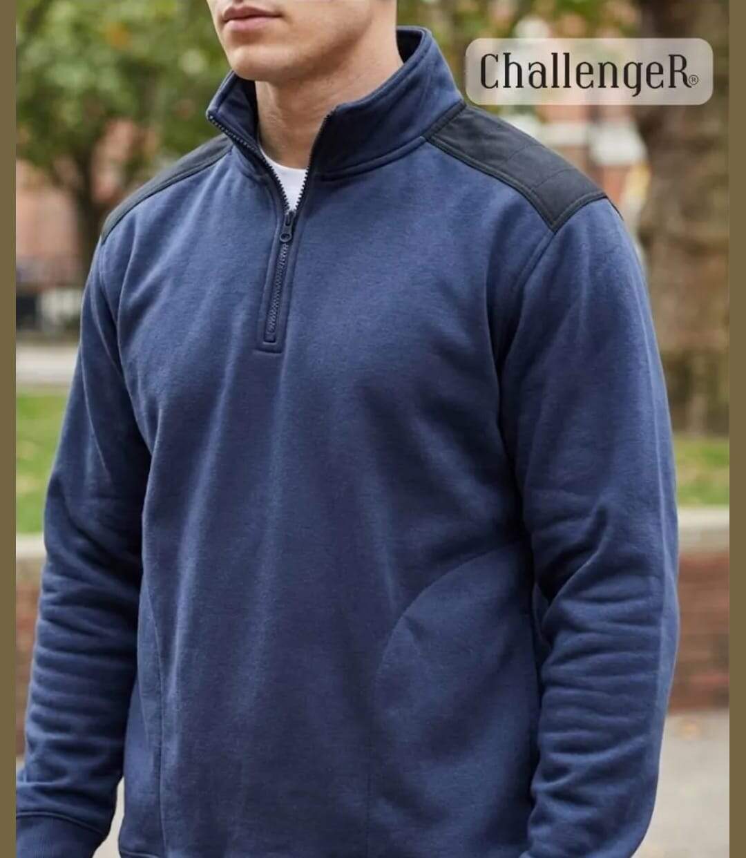 CHALLENGER PIERRO2 — Sweat molleton col camionneur bleu : chaleur et résistance optimale-2