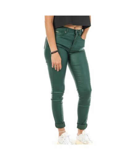Pantalon skinny enduit vert foncé monday premium - l