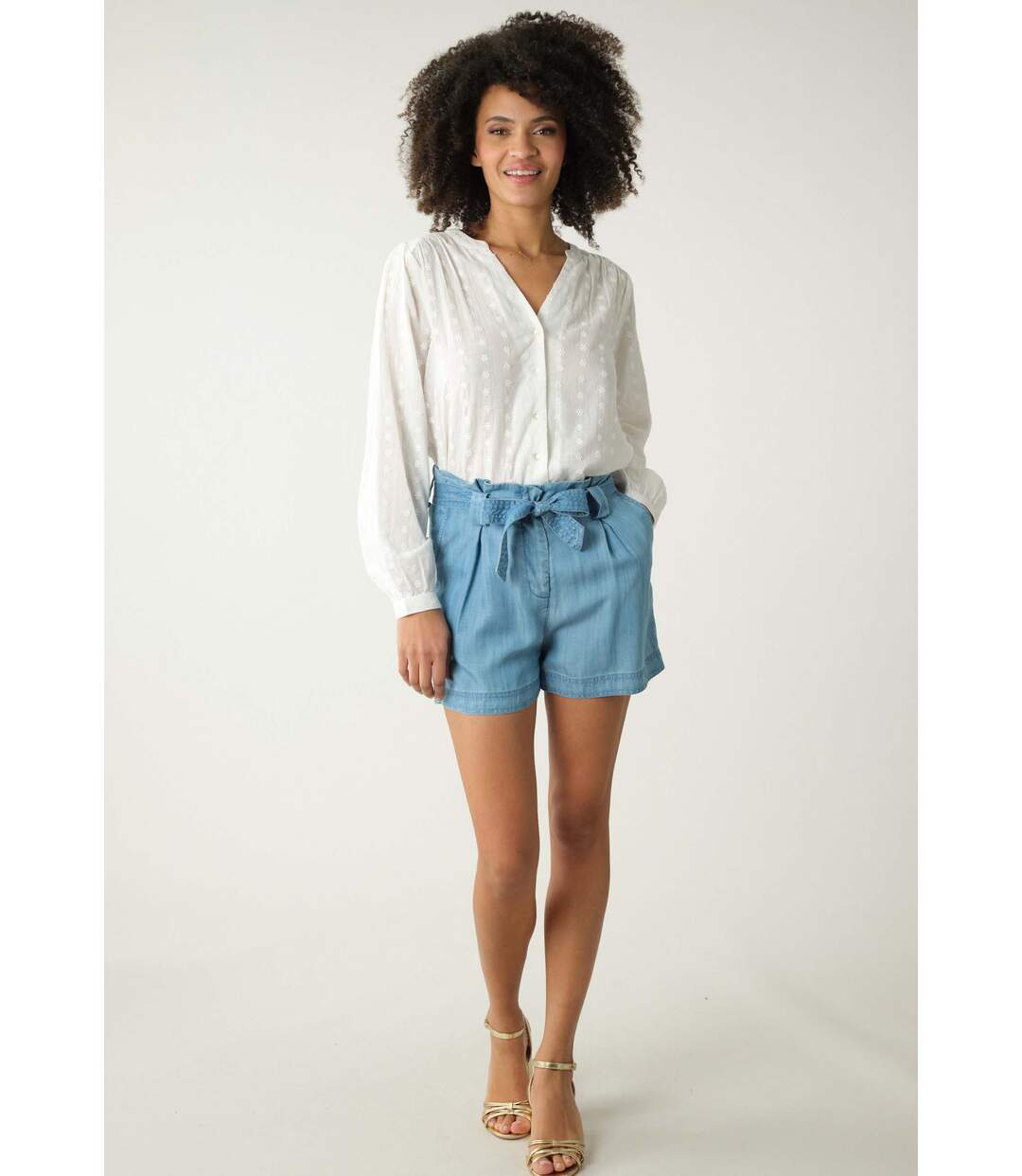 Short court en chambray pour femme SUVI-2