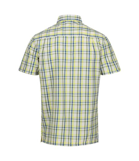 Regatta Mens Mindano VIII Checked Short-Sleeved Shirt (Piquant Green/Moroccan Blue/Citron Lime/Marshmallow)