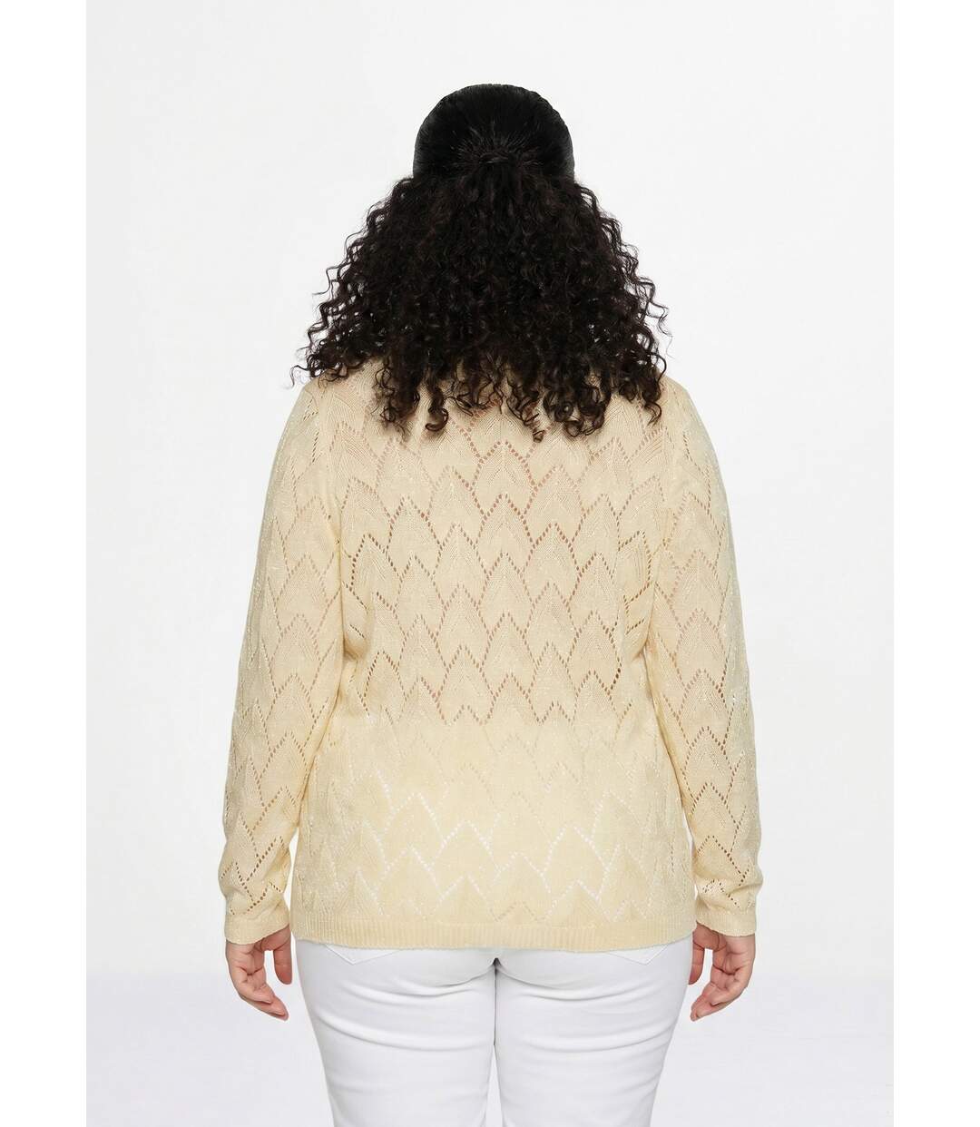 Pull maille ajourée avec fibres recyclées-2