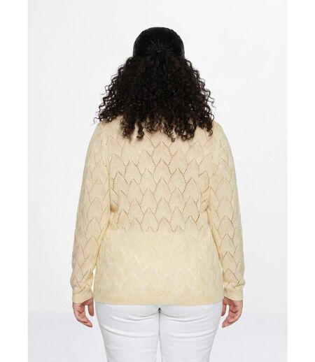 Pull maille ajourée avec fibres recyclées
