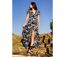 Robe longue chic et féminine noire MARBELLA imprimé élégant Coton Du Monde-5
