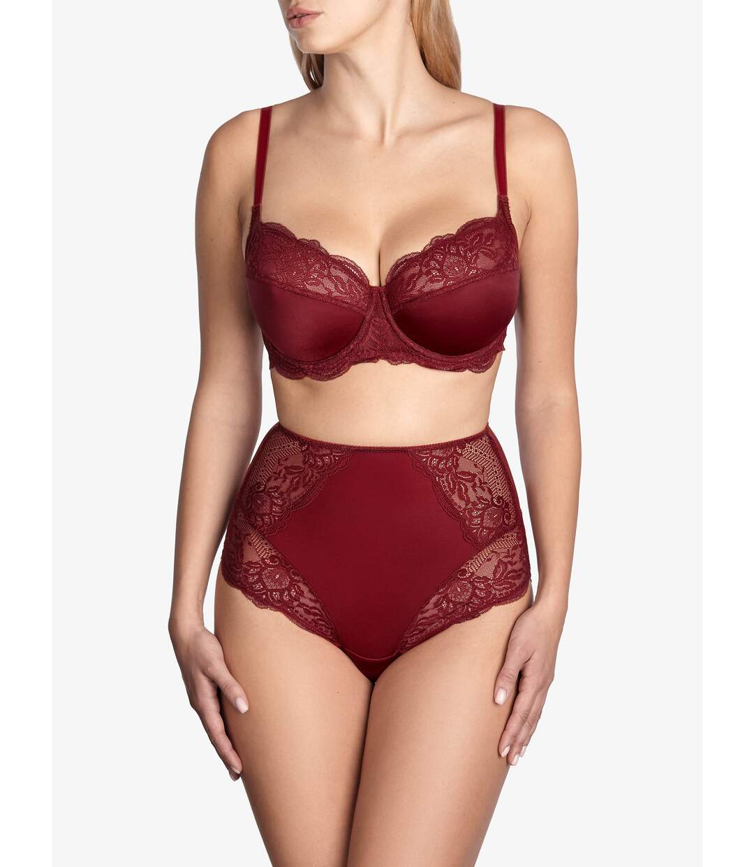 Slip taille haute Primerose bordeaux Ajour-2