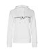 Womens/ladies Essential Embroidered Logo Hoodie White Tommy Hilfiger-3