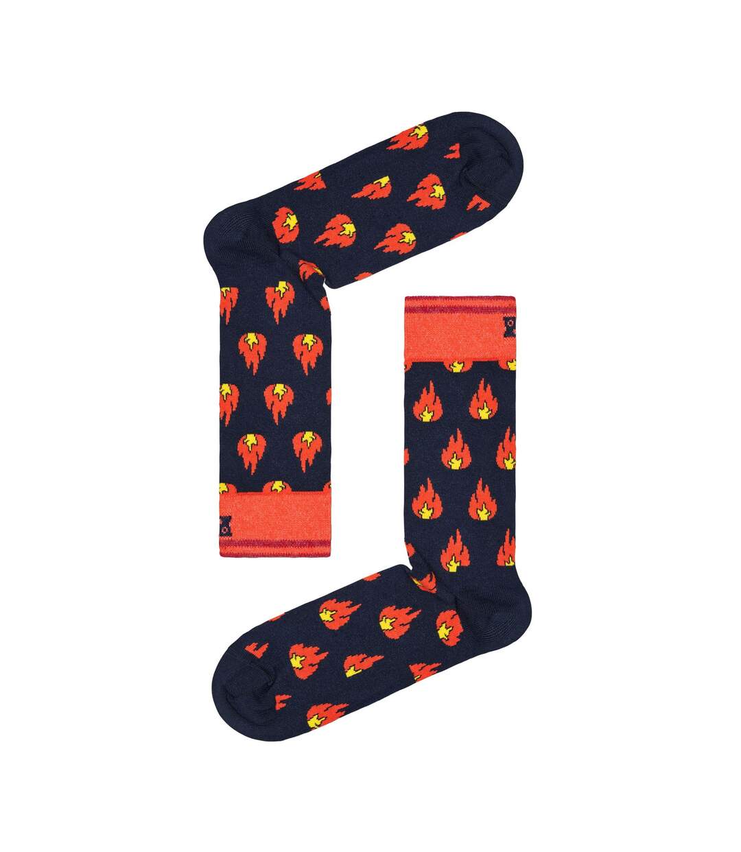 1 Pack Unisex Cotton Navy Flames Design Socks-2