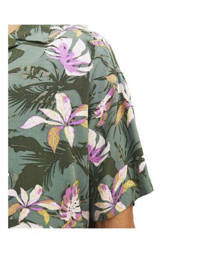 Chemise manches courtes verte/violet homme jack & jones jorluke - l