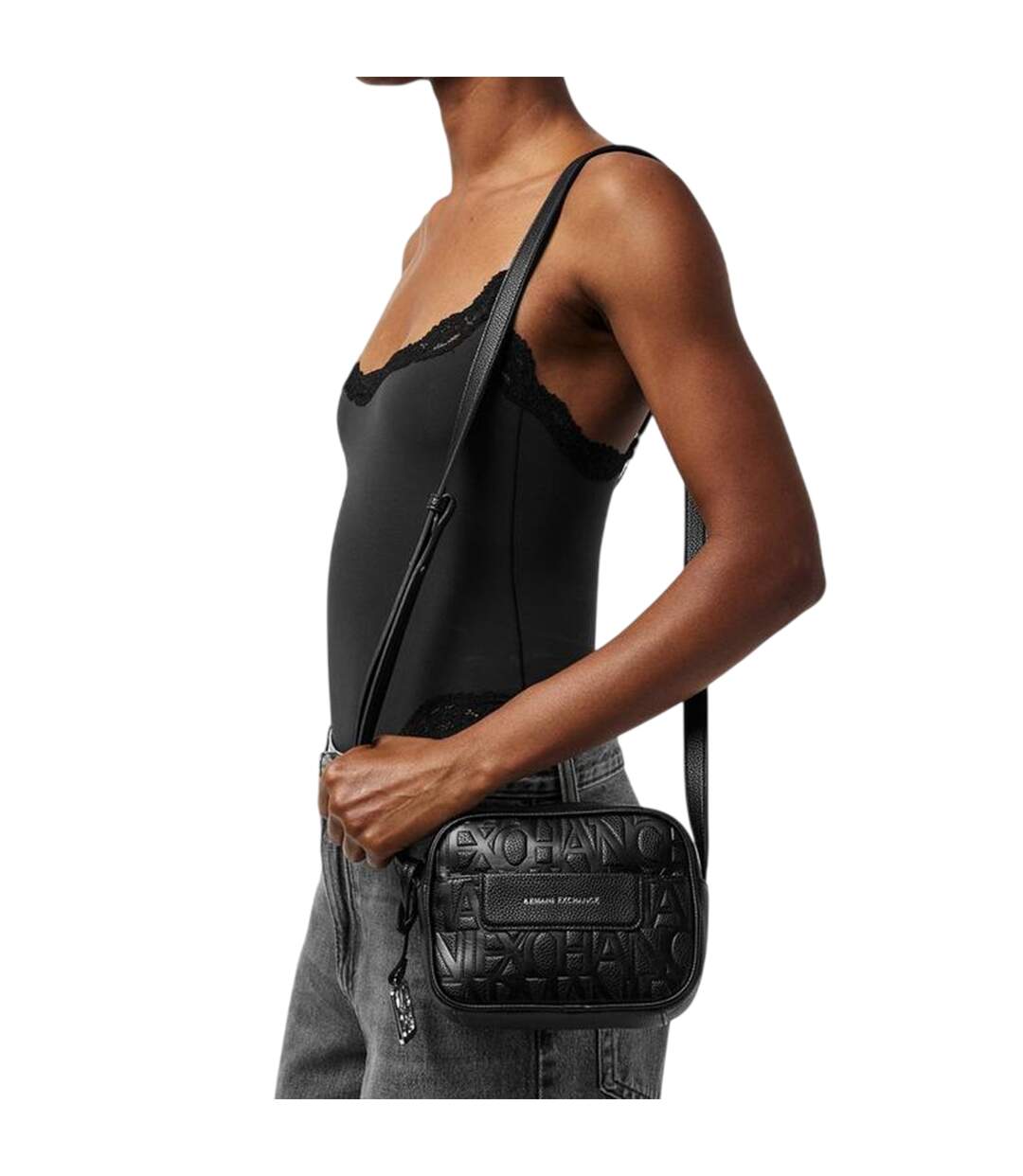 Sac À Bandoulière Motif/style Logo Partout Adulte Taille Unique Noir Armani Exchange-3