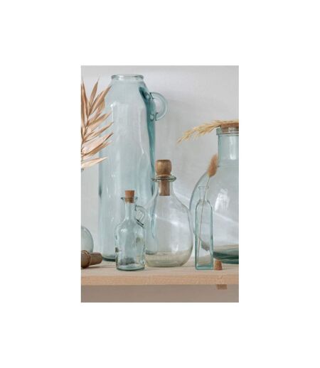 Paris Prix - Vase Cylindrique Design anse 45cm Transparent
