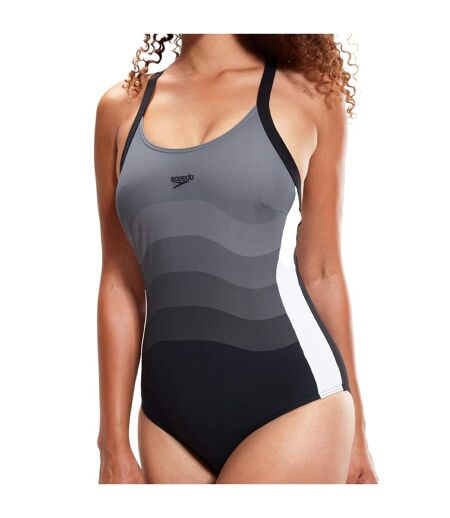 Maillot de bain 1 pièce entwine femme noir / blanc Speedo