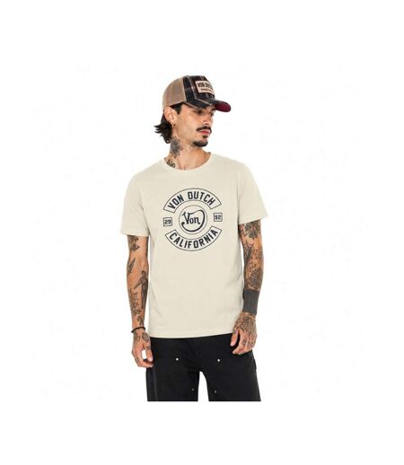 T-shirt col rond en coton homme avec Logo Log8 Crème Vondutch