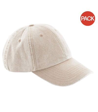 Lot de 2  casquettes adulte beige Beechfield