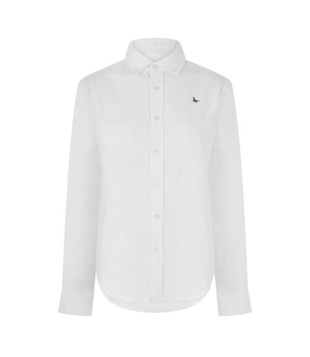 Womens/ladies Classic Twill Long-sleeved Shirt Bright White Jack Wills