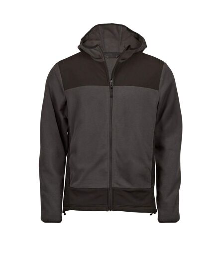 Tee Jays Mens Mountain Fleece Hooded Jacket (Asphalt/Black) - UTPC5579