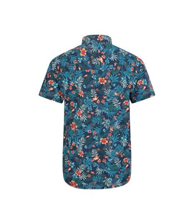 Mens tropical floral short-sleeved shirt navy Mountain Warehouse