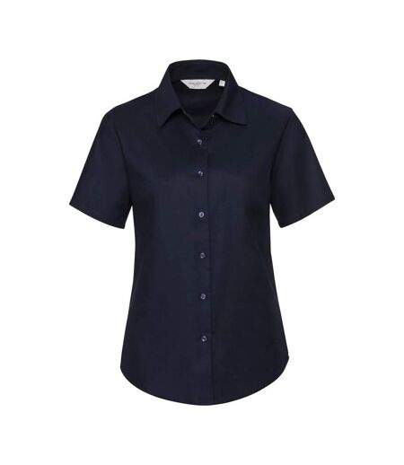Russell Collection Ladies/Womens Short Sleeve Easy Care Oxford Shirt (Bright Navy) - UTBC1024