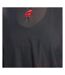 Womens/ladies Inky Mesh Oversized T-shirt Black Red Run-4