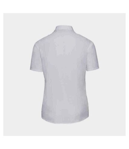 Russell Collection Womens/Ladies Poplin Easy-Care Short-Sleeved Shirt (White) - UTRW9579