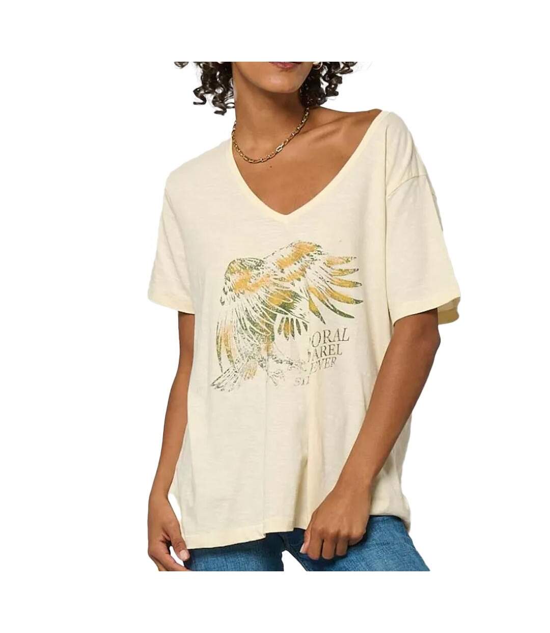 T-Shirt beige femme kaporal marjo-1