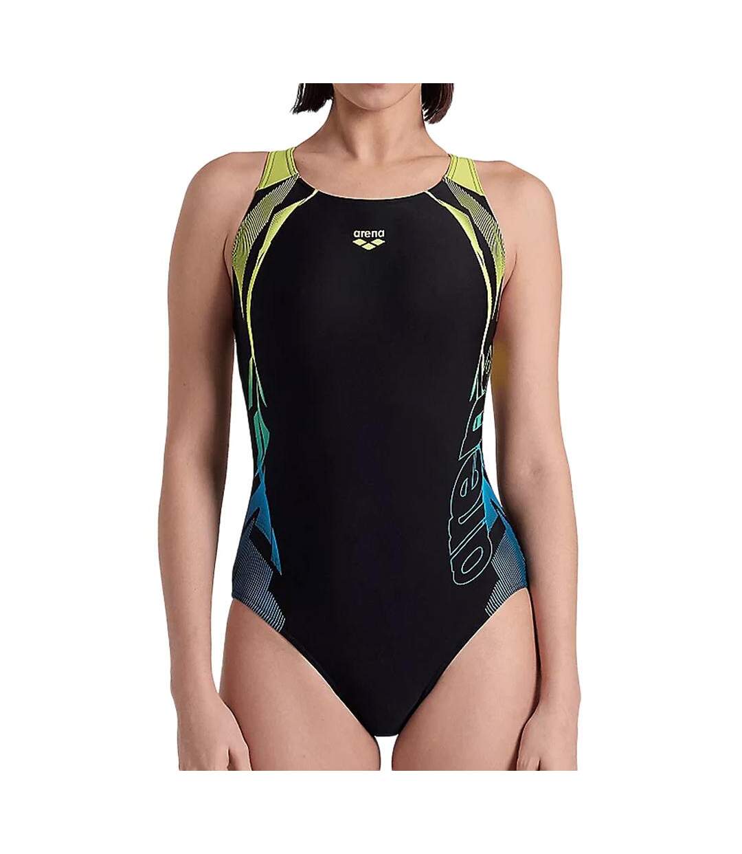 Maillots de bain 1 pièce noir femme arena gleam-1
