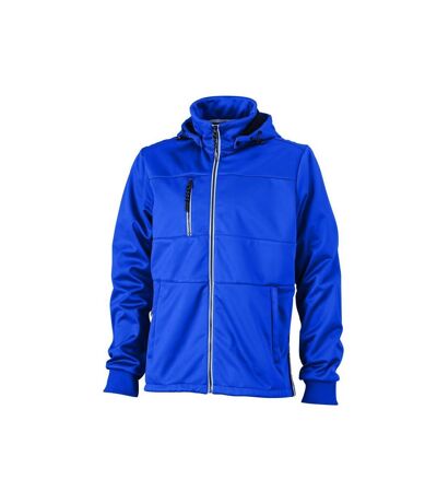 Veste softshell à capuche - homme JN1078 - bleu nautique - coupe-vent imperméable