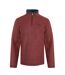 Mens newark grid eco friendly quarter zip fleece top garnet Weird Fish