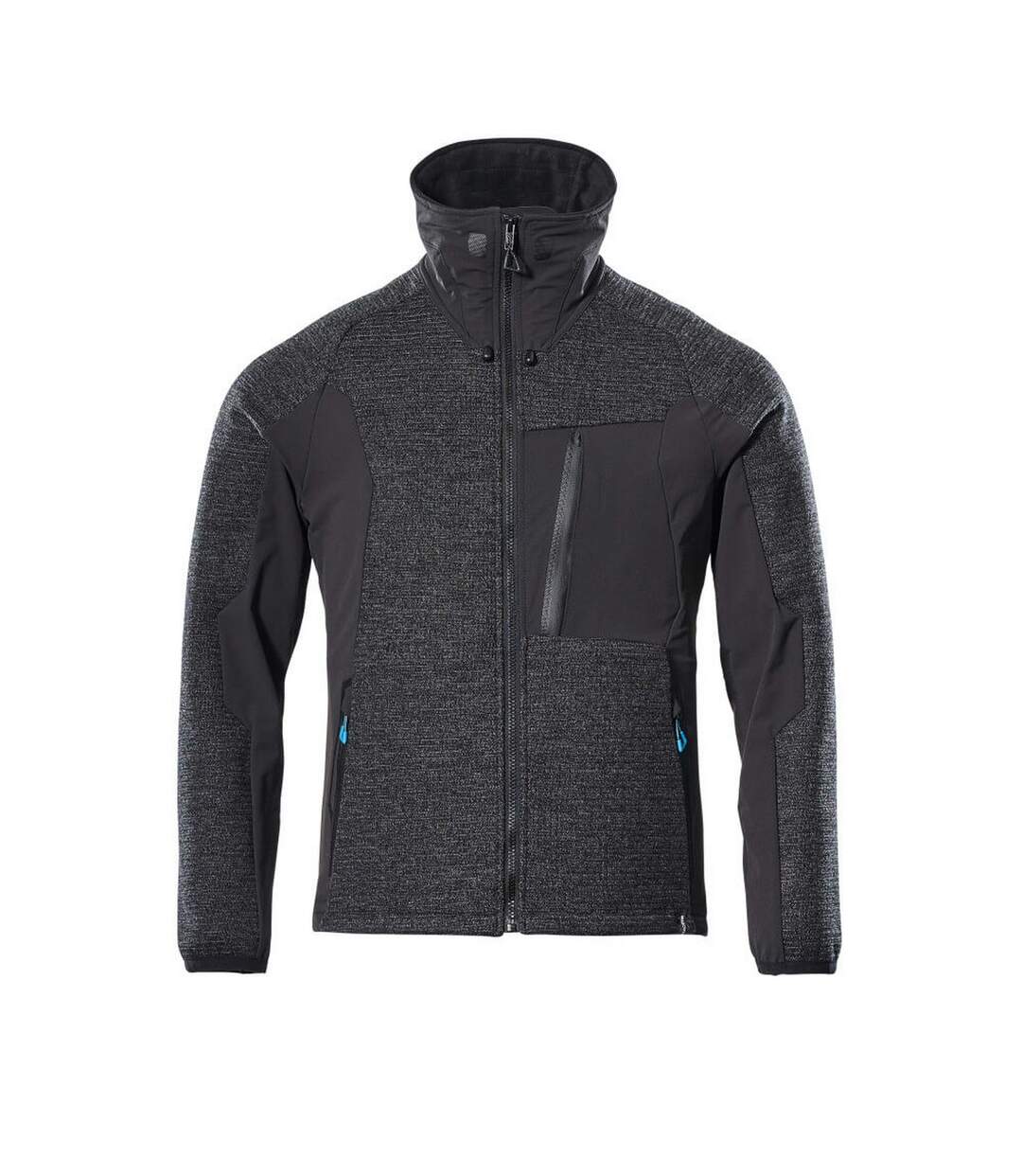Mens Advanced Knitted Full Zip Jacket Black Mascot-1