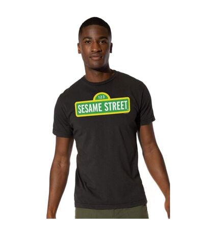 T-shirt Motif/style Logo Homme Noir Sesame Street