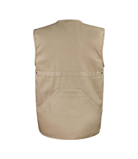 Mens Safari Waistcoat Jacket Camel Result