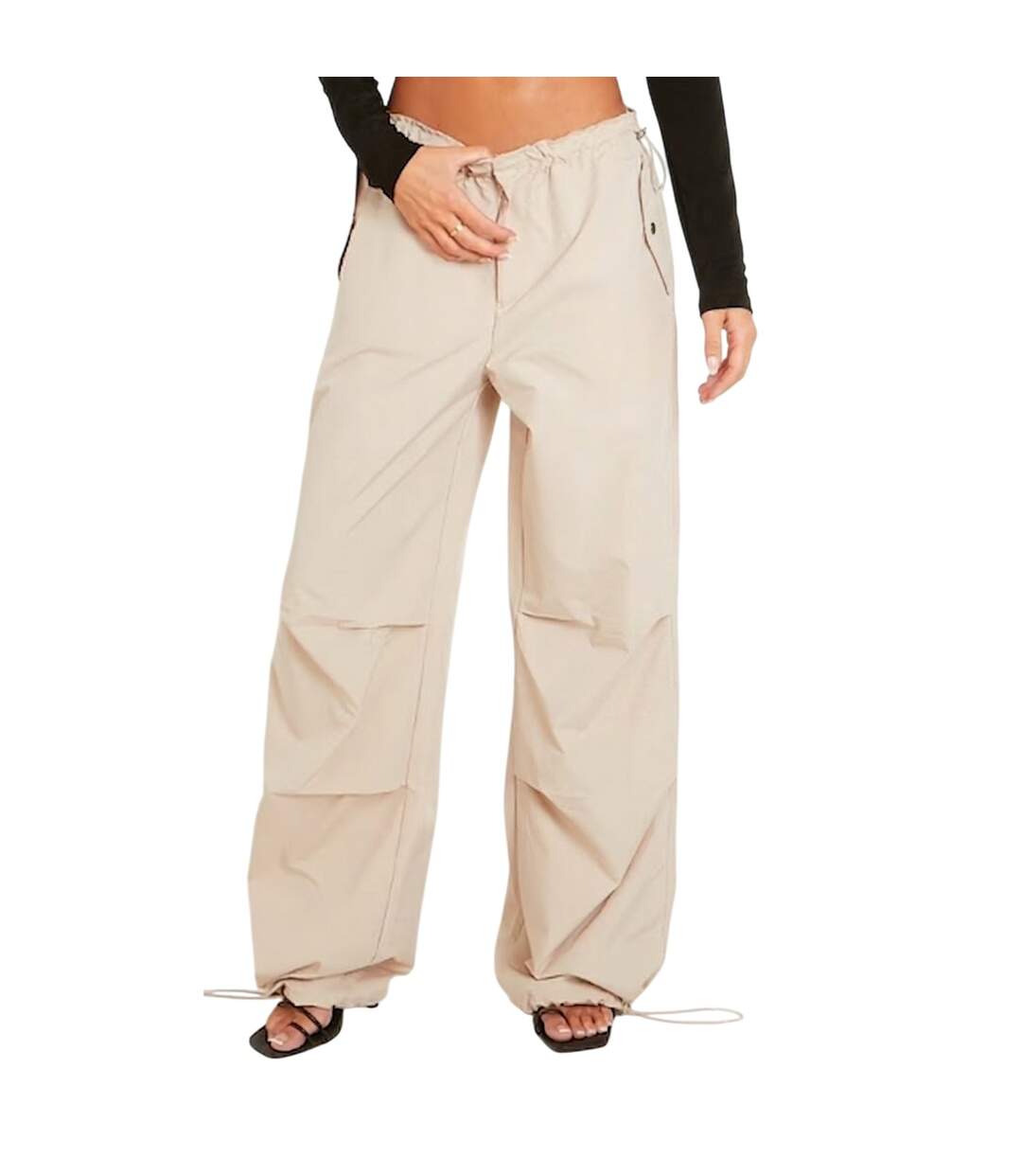 Pantalon À Poches Femme Beige Missy Empire-4