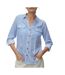 Chemise bleu moyen/blanc femme vero moda bumpy-1