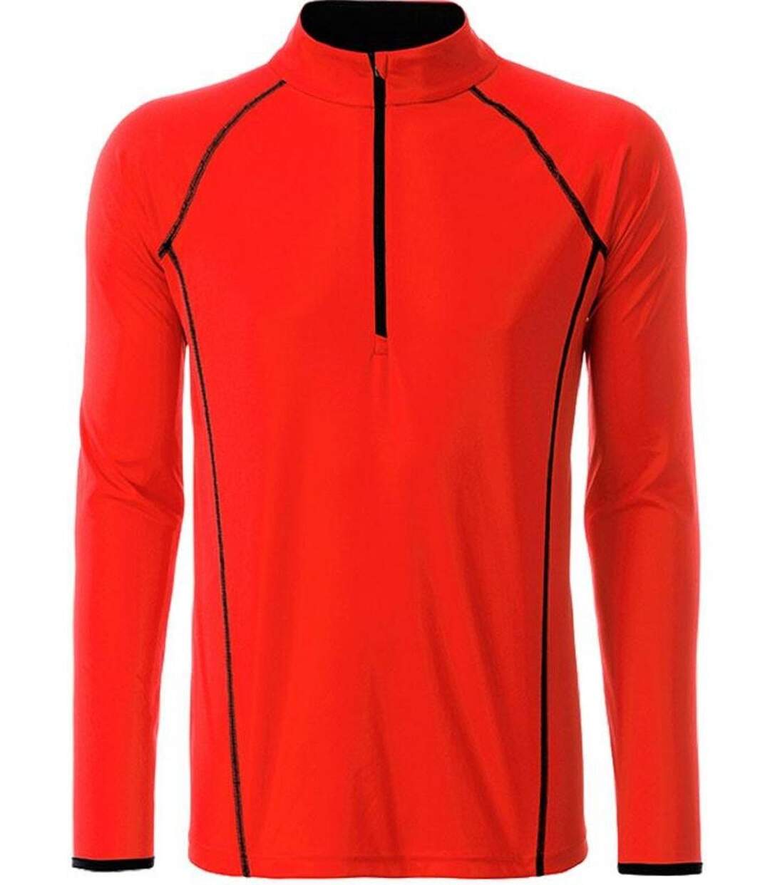 Maillot running respirant manches longues - Homme - JN498 - orange vif