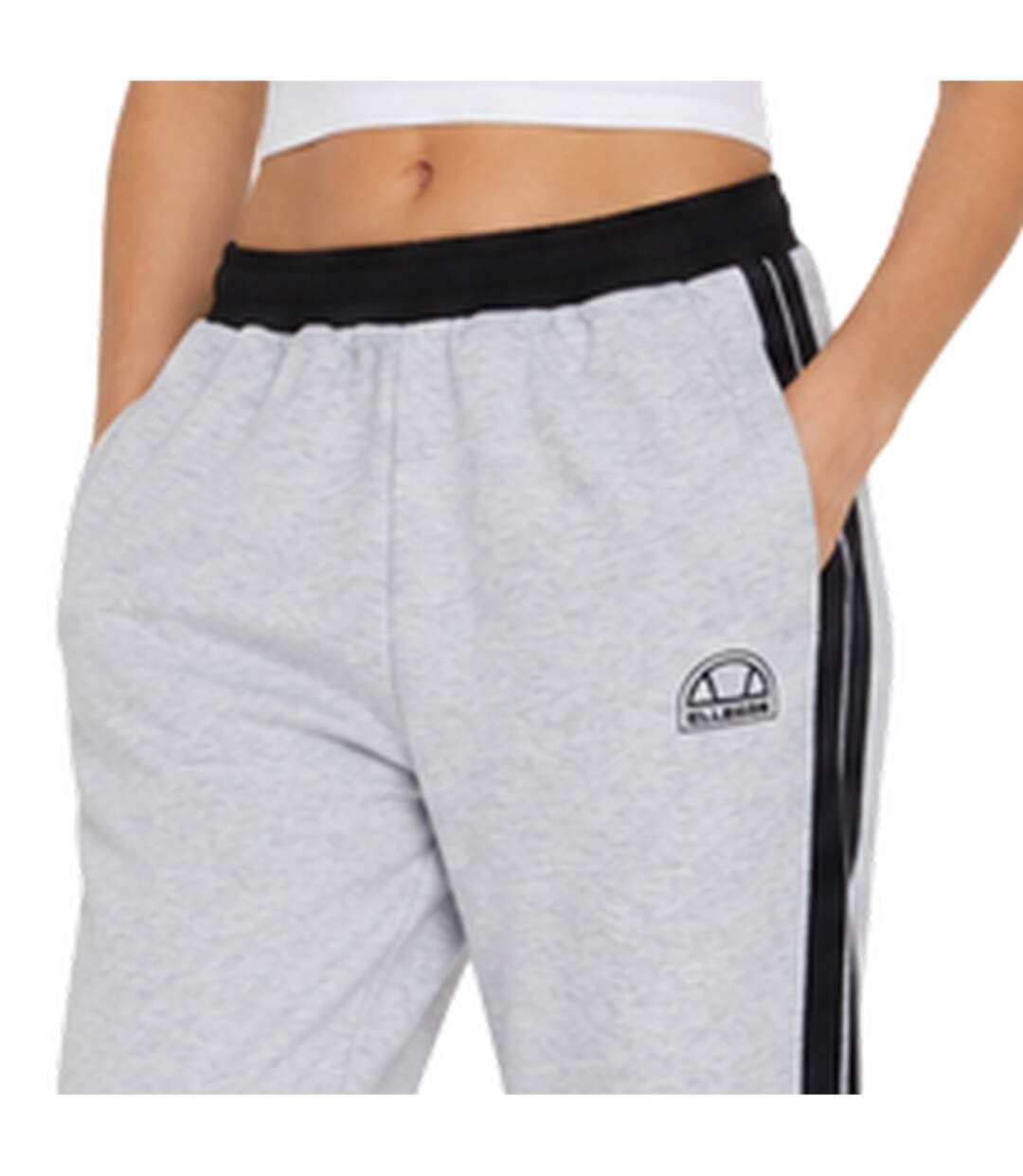 Womens/ladies Lum Fleece Joggers White Marl Ellesse-4