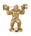 Statue Gorille en Résine Haltérophilie 62cm Doré-1