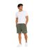 Mens Fleece Logo Sweat Shorts Military Green Aquascutum-1