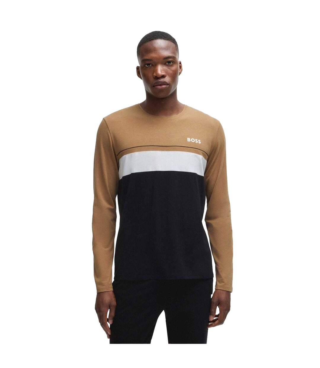 T-shirt Manches Longues Style Logo Homme Noir Hugo Boss-1