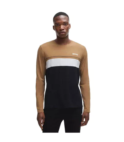 T-shirt Manches Longues Style Logo Homme Noir Hugo Boss