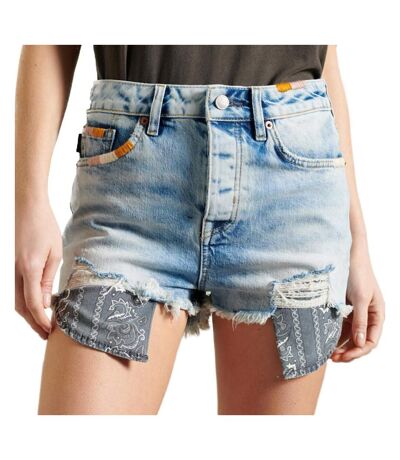 Short en Jean Bleu clair Femme Superdry Skinny Hot - 26