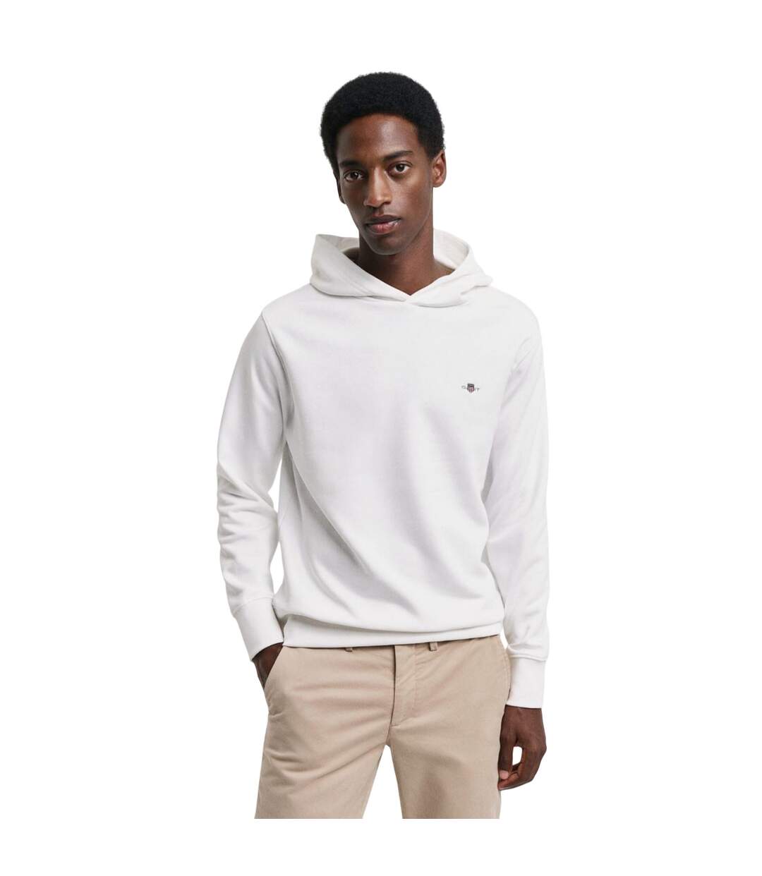 Sweat À Capuche Style Bouclier Archive Homme Blanc Gant-1