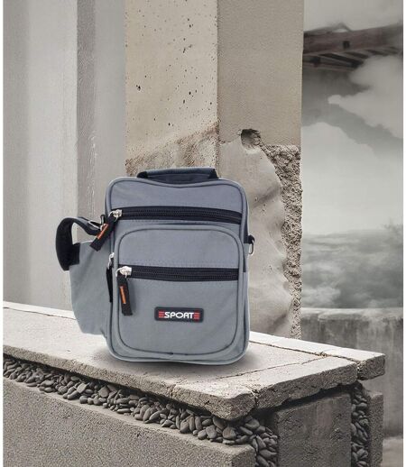 Sacoche bandoulière  Multi-Poches pour Homme - Synthétique gris