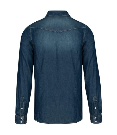 Kariban Mens Denim Long-Sleeved Shirt (Blue Jean)