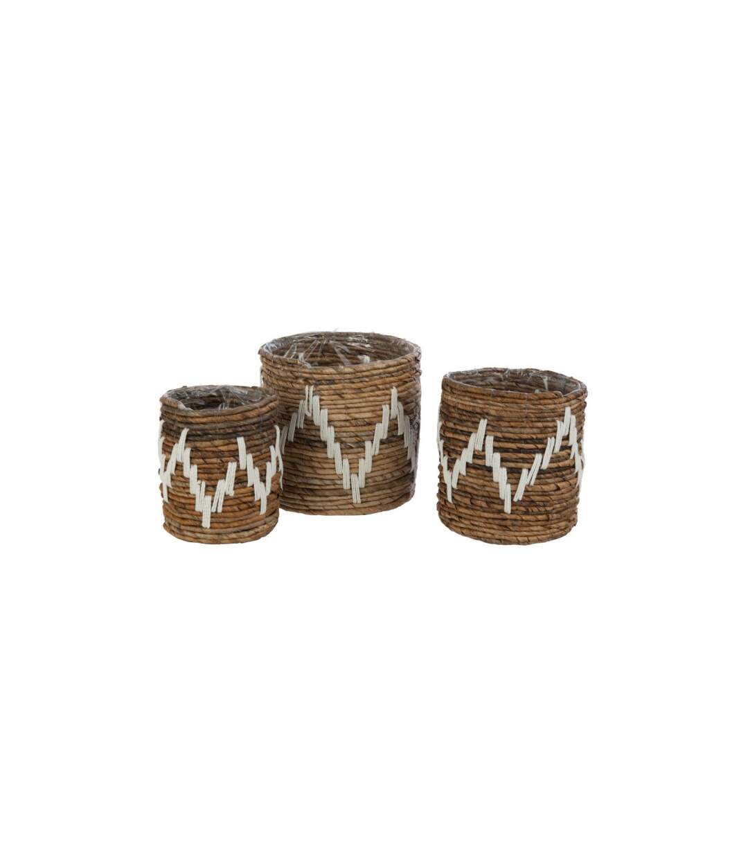 Lot de 3 Cache-Pots Paniers Fanny 22cm Naturel