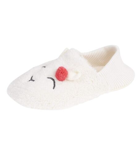 Isotoner Chaussettes d'intérieur femme sherpa, picots antidérapants