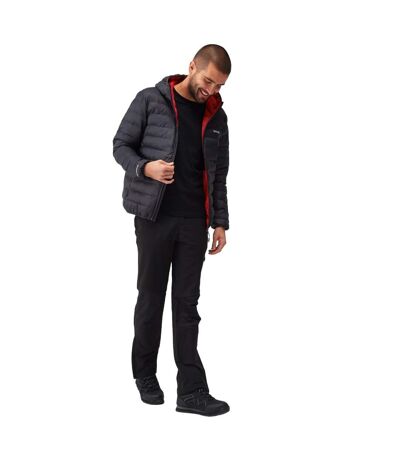 Mens Marizion Baffled Hooded Padded Jacket Ash Danger Red Regatta