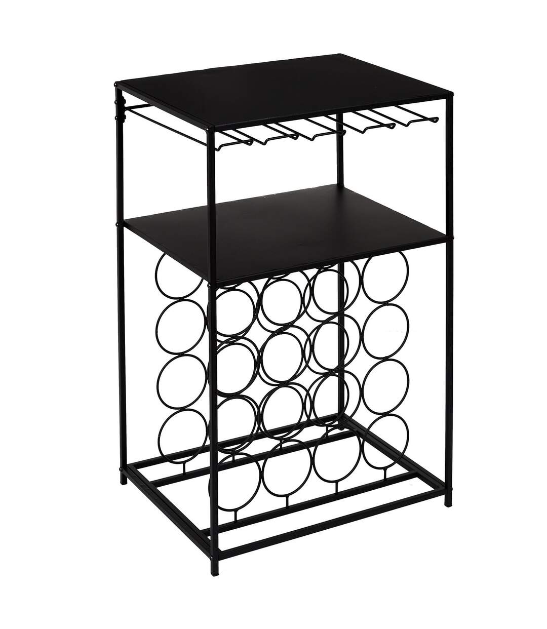 Desserte sur pieds  porte bouteille - L. 45 x H. 70 cm - Noir-1