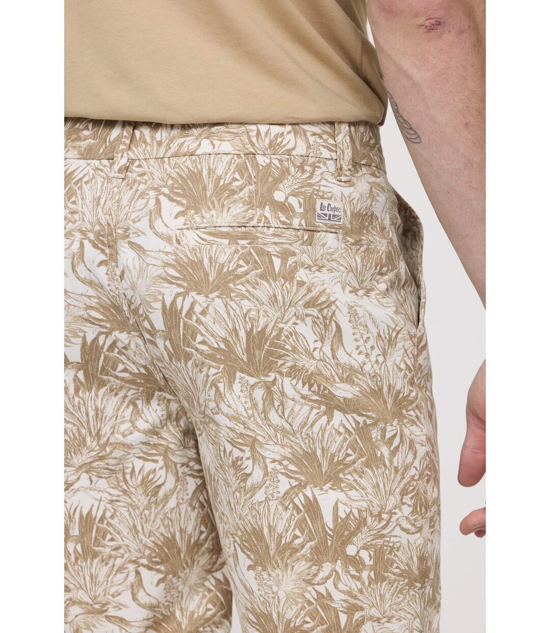 Short NARO AOP palmier marron-3